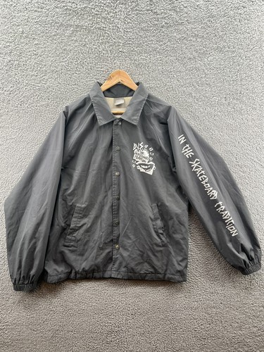 COACH Giacca da allenatore DVS Skateboard Tradition grigia abbottonata taglia uomo large