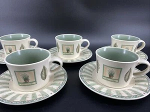 Pfaltzgraff Naturewood Flat Cups & Saucers (5 Sets) Made In USA EUC NICE - Bild 1 von 11