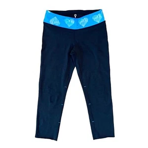 IVIVVA Lululemon Girls Reversible Capri Leggings Cropped NY Hearts Waistband 12 - Picture 1 of 8