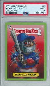 2022 Topps GPK X MLB secchio spazzatura bambini Vladimir Guerrero FOGLIO VERDE 32/75 PSA 9 - Foto 1 di 2