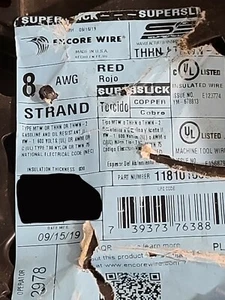 Encore #8awg Superslick Elite THHN/THWN-2/MTW Copper Building Wire Red /50ft - Picture 1 of 9