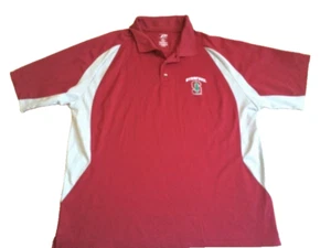 MENS XL Stanford University Cardinal polo golf shirt red & gray short sleeve - Picture 1 of 2