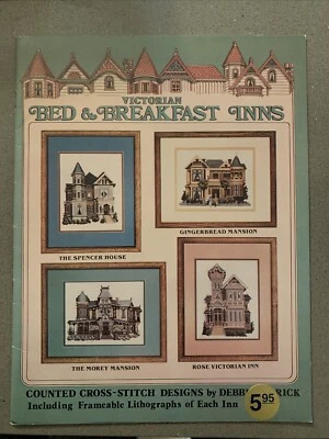 Victorian Bed Breakfast Inns 4 Charts California Houses Cross Stitch 1980's VTG - Image 1 of 4
