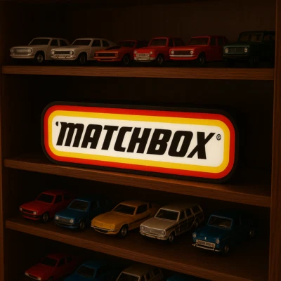 Letrero LED Matchbox Toys - Caja de Luz Colección Decoración Pantalla LED - Tamaño 25x7cm - Imagen 1 de 4