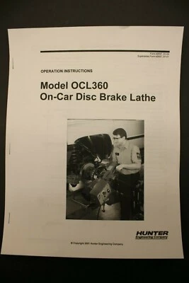 Hunter OCL360 Torno de freno de coche Manual de operación OCL-360 OTV Rotor de disco Foto 1 de 3