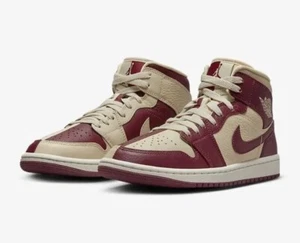 Wmns Nike Air Jordan 1 Mid Split Beach Cherrywood Red Size DR0501-200 Size 7 - Picture 1 of 6
