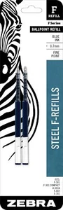 F-Series Ballpoint Stainless Steel Pen Refill Fine Point 0.7mm Blue Ink 2-Count - Picture 1 of 7