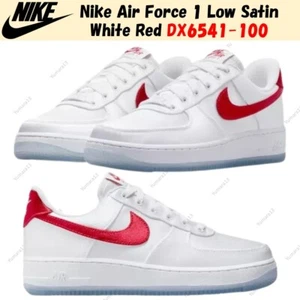 Nike Air Force 1 Low Satin White Red DX6541-100 Women's Size - Zdjęcie 1 z 15