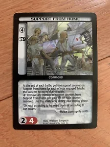 Support from Home - Battletech CCG TCG Card Game Mechwarrior Expansion RARE - Picture 1 of 2