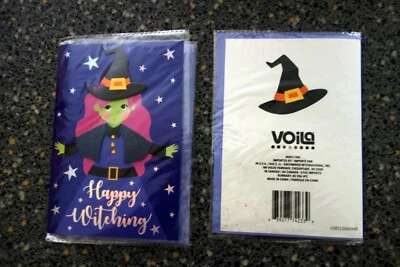 Tarjeta de felicitación de Halloween Viola, 3D dimensional, bruja nueva/sellada Foto 1 de 4