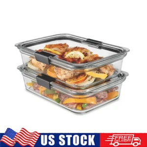 2-Pack Glass Food Storage Container 8-Cup Food Containers w/ Lids Box Organizer - Picture 1 of 9