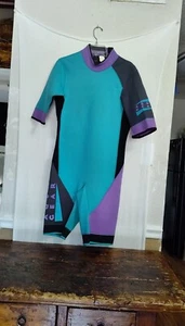Nike Aqua Gear Teal And Purple Wet Suit Wetskin Adult Size Lrg Vintage Rare - Picture 1 of 14