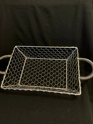 Vintage Metal Wire Serving Tray Basket with Handles for Home Decor or Fruits - Image 1 of 4