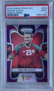 PSA 9 RACHID ALIOUI 2018 Panini Prizm World Cup PURPLE PRIZM 25/99 Morocco #254