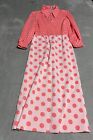Vintage Kimberly Dress Pink Polka Dot Secretary Pointy Dagger Collar 50s 60s