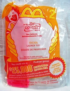 Juguete de lanzamiento Sylvia 2000 vintage McDonalds Happy Meal Disney GOOFY PELÍCULA 2 en paquete C10 - Imagen 1 de 1