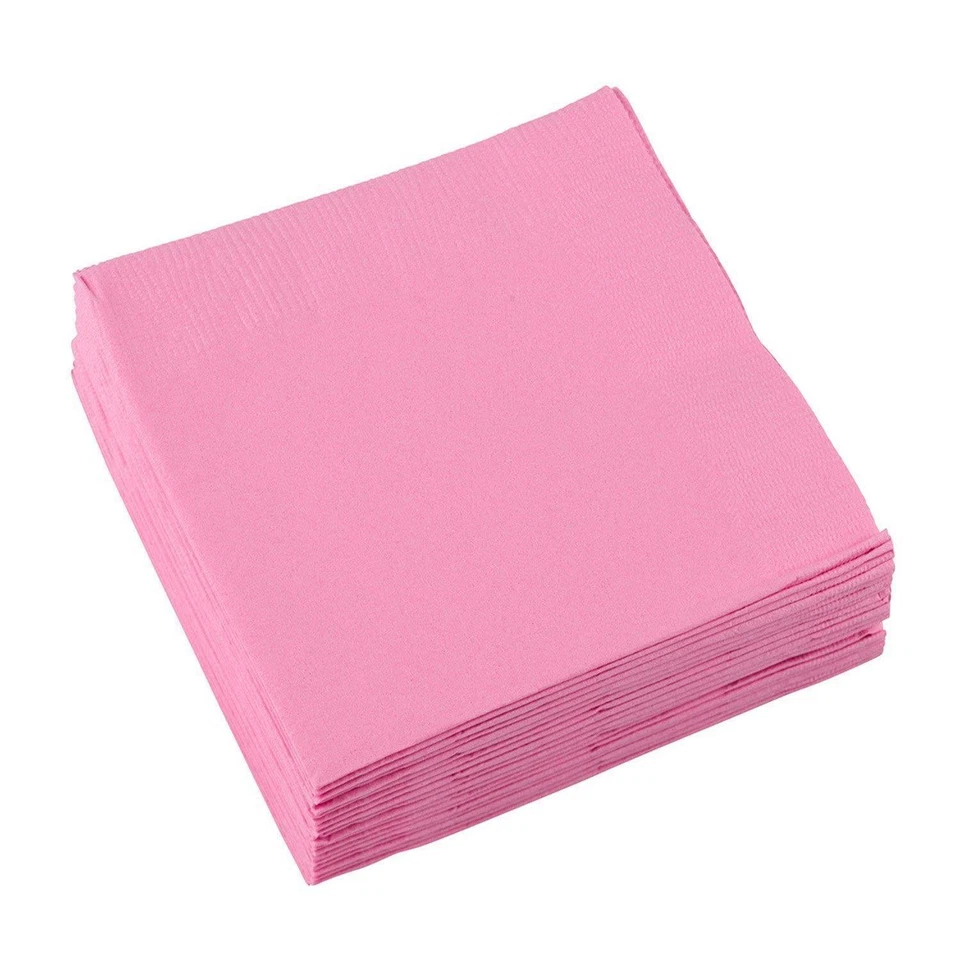 Servilleta de comida desechable de papel para almuerzo de cóctel rosa de 2 capas Amscan paquete de 20 Foto 1 de 1