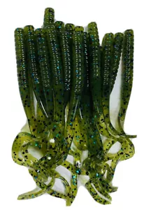 Cebo de pesca de gusano cola de gusano cola de plástico suave con sandía azul caramelo de 25 quilates 7"" pulgadas - Imagen 1 de 2