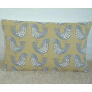 Tempur Travel Pillow case Cover Bird 40x30cm 16"x10" 10x16 Grey Ochre Pillowcase - Picture 1 of 1