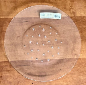 Martha Stewart Everyday Glassware TWINKLING STARS 13” Charger Plate 2007 w/Tag