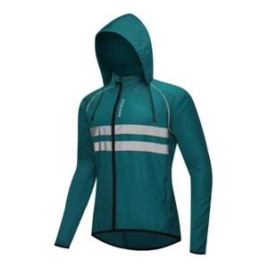 WOSAWE Men Cycling Reflective Hooded Jacket Lightweight Sport Hiking Riding Coat - Picture 1 of 16