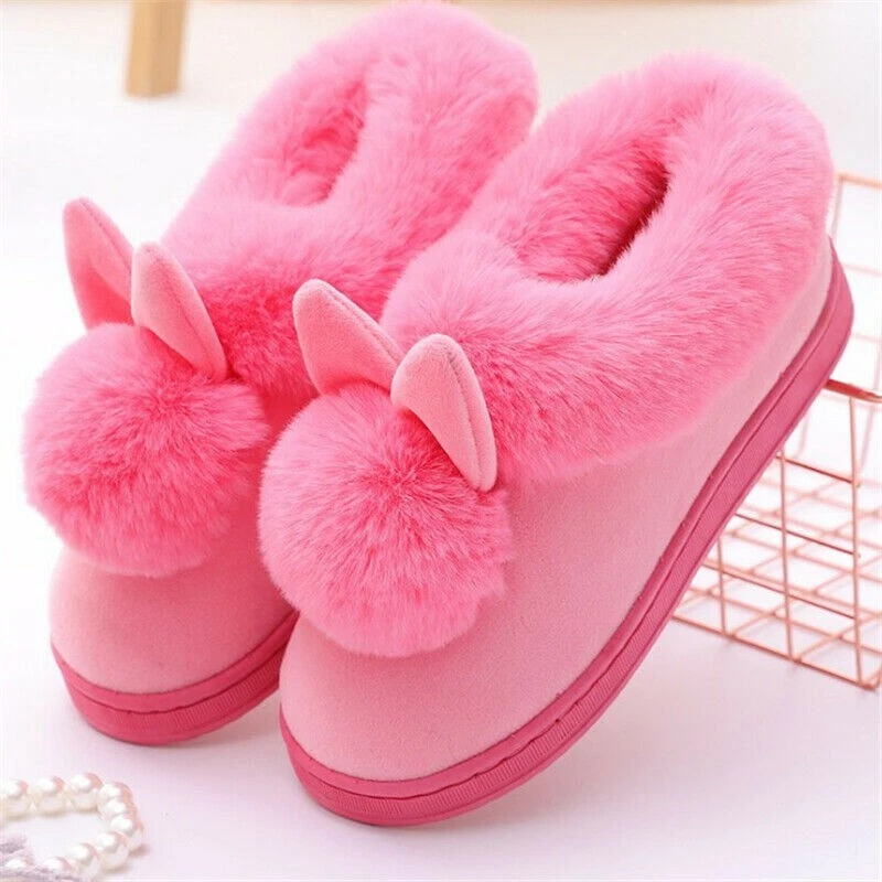 🎅ДОМАШНИЕ ТАПОЧКИ БОТИНОК КРОЛИЧЬИ УШИ женщин 8 9 большой L меха туфли розовый подарок 🎅 - Изображение 1 из 1