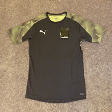 NWT$35 Puma Mens Slim Fit Dry Cell CUP Training Soccer Jersey Gray Yellow Size S
