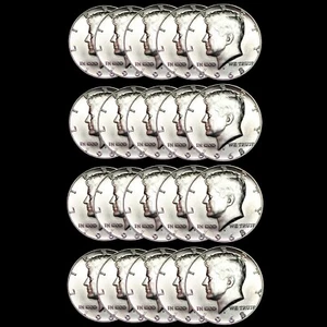 1968-D (Denver) Kennedy Half Dollar 40% Silver BU Roll 20 US Coin Lot Bullion - Picture 1 of 2