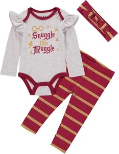 Harry Potter Baby Girls Clothing 3-Piece Set with Bodysuit, Leggings, and... - Picture 1 of 4