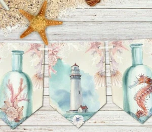 Nautical Beach Lighthouse Under the Sea Bunting/Banner & Ribbon - 3m - Picture 1 of 4