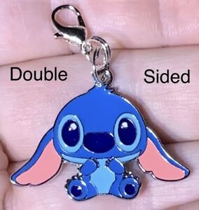 Silver Stitch Double Sided Lilo & Stitch Charm Zipper Pull &Keychain Add On Clip