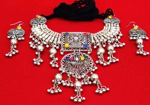 Jewelry Tribal Costum Handmade Necklace Choker Set BellyDance Womens Ethnic ATS - Picture 1 of 8