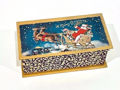 PUNCH STUDIO 4 OZ. BAR SOAP IN KEEPSAKE MUSICAL BOX SANTA A MERRY CHRISTMAS - Image 1 of 3