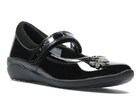 Clarks Girls School Shoes Black Patent Leather Vibrant Trail Shoes E/F/G/H Fit