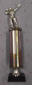 goldene männliche Bodybuilding Trophäe braun/gold Säule gewichtet schwarzer Sockel Auszeichnung - Bild 1 von 1