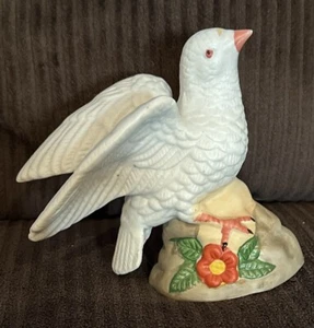 VTG Price Dove Figurine White Fine Porcelain Floral Base 5.5" Tall Collectible - Picture 1 of 6