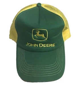 Cappello John Deere maglia snapback verde e giallo usato cuciture gialle - Foto 1 di 7