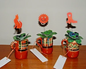 Paper Succulent Southwest Cactus Floral Decor (3), Upcycled Vases, Gift Tags - Picture 1 of 8