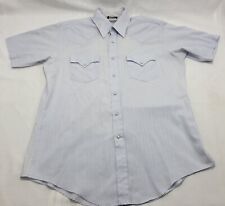 Vintage Holt Quality Western Wear Blue Pearl Snap Plaid Button Down Shirt Large