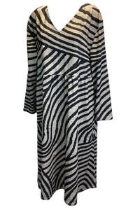 Maria & Gabriele Fawn & Black Striped Dress Size 4 XL BNWT. - Picture 1 of 11