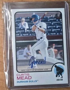 Autógrafo Topps Heritage Minors Real One 2022 Curtis Mead ROACMD - Imagen 1 de 2
