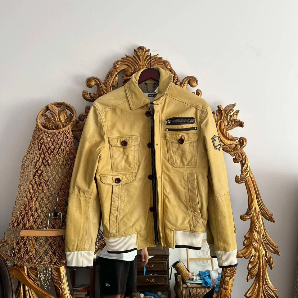 Rare Vintage Energie Sixty 2000s Leather Jacket Sz M - Image 1 of 4