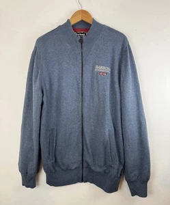 Men’s Barbour International Knitted Cotton zip Up Jacket Size XL Union Jack 0841 - Picture 1 of 10