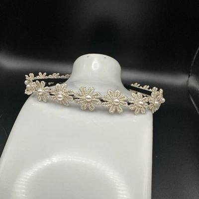Flower Pearl Decorative Headband Wedding Flower Girl Hair Accessory - Image 1 of 4