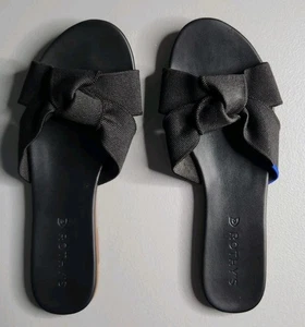 Sandalias para mujer Rothy’s The Knot talla 8 planas sin cordones negras - Imagen 1 de 2