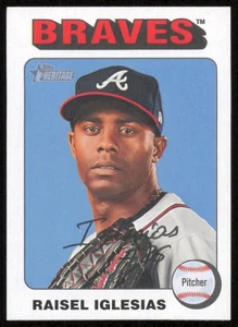 Raisel Iglesias White Border 2024 Topps Heritage #519 Atlanta Braves - Bild 1 von 1