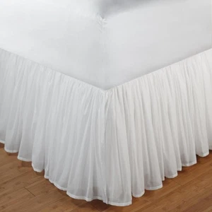 Greenland Home Fashion Cotton Voile Bed Skirt - White - Bild 1 von 10