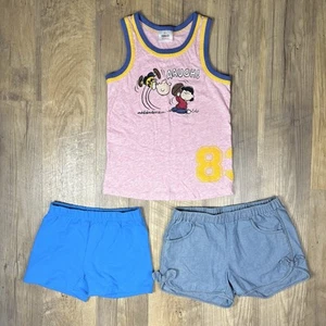 NWOT Lot of 3 Hanna Andersson PEANUTS Charlie Brown Tank Shorts 130 Medium 8 - Picture 1 of 12