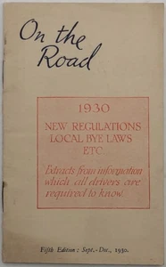 Original "On The Road" Booklet,5th Edition, 1930, UK Motoring Interest - Foto 1 di 6