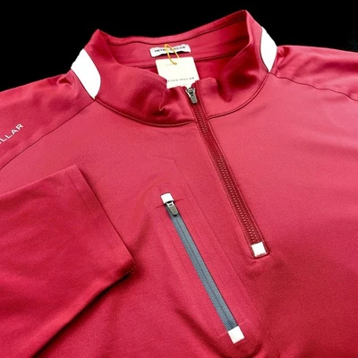 Peter Millar Crown Sport Performance Quarter Zip Sweater Cape Red 2XL $145 - Image 1 of 4